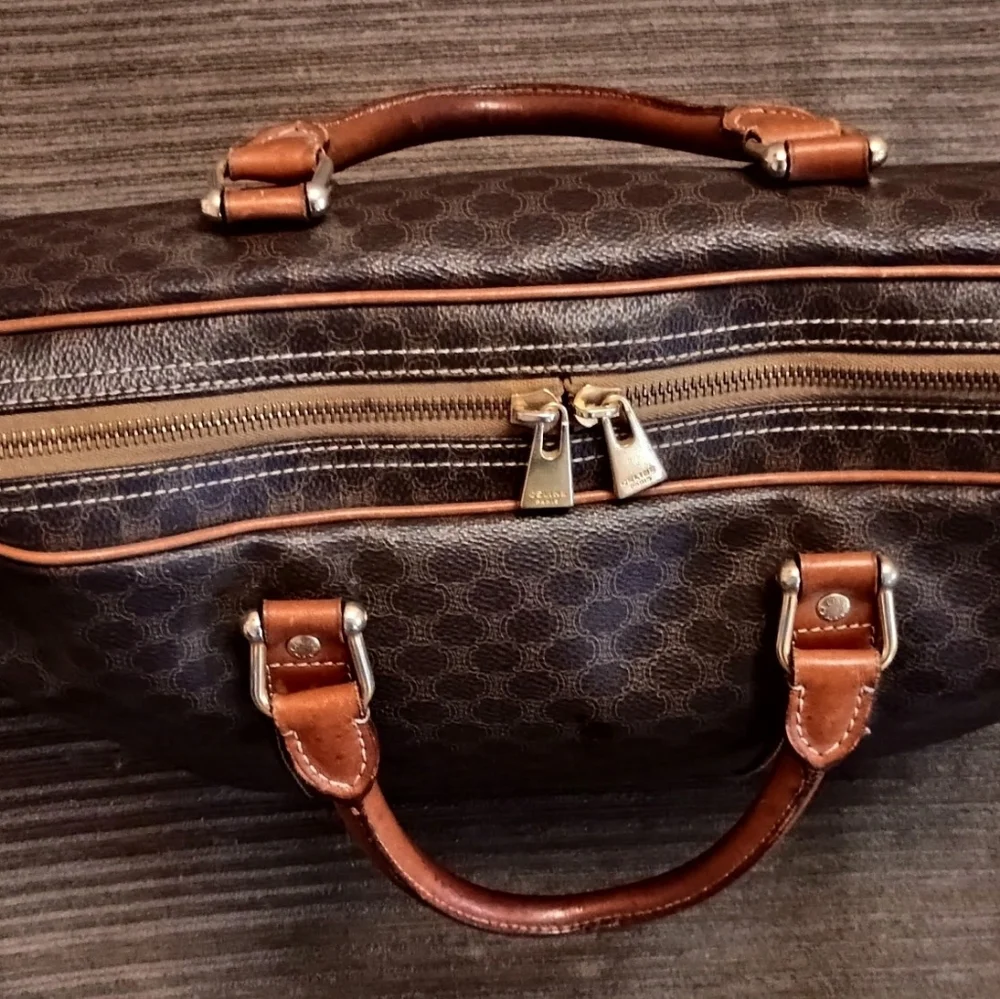 Vintage Celine Leather Macadam Boston Bag